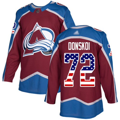 Adidas Colorado Avalanche 72 Joonas Donskoi Burgundy Home Authentic USA Flag Stitched Youth NHL Jersey